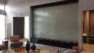 Custom Water Wall-Indoor Glass Lobby Waterfall-Holiday Inn Houston, Texas