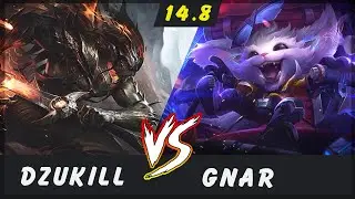 Dzukill - Yasuo vs Gnar TOP Patch 14.8 - Yasuo Gameplay