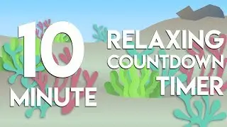 10 min relaxing underwater countdown timer with water sounds for study, classroom, meditation