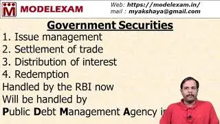 Gsec - Issue Management, settlement of trades, distribution