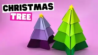 How to make origami CHRISTMAS TREE, EASY no glue [3d origami Сhristmas tree tutorial]