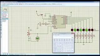 Convertidor de Analógico a Digital (ADC0804) simulado en Proteus