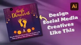 How to Create Social Media Creative Post In Adobe Illustrator Within 10minutes | Hindi