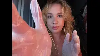 ASMR Tingle Master | Wet latex gloves: unintelligible whispers, hand movements, & touching your face