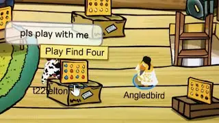 Playing Connect 4 on Club Penguin