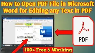 How to Open PDF File in Microsoft Word for Easy Editing