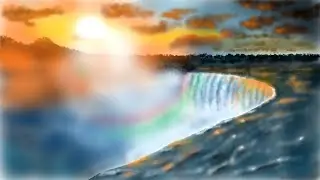 How to paint a waterfall TUTORIAL step by step