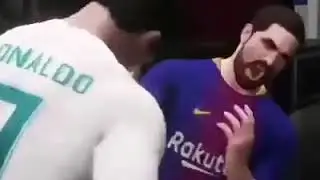 Lionel Messi vs Cristiano Ronaldo WWE Fight Funny El clasico Real madrid vs Barcelona