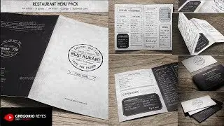 Menú para Restaurante y tarjeta de presentación (Gratis)