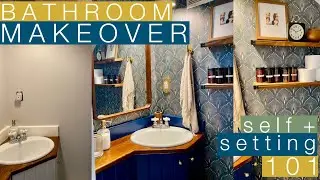 TINY SPACE, BOLD DESIGN | Half Bathroom Makeover (Redecorate)