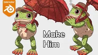 Making a 2D Looking Frog Character in 3D! (Free Blender Course)