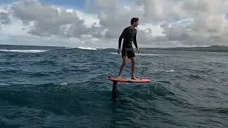 Surf foiling on the Outer Reef in Maui