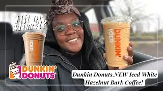 Trying Dunkin Donuts NEW Iced White Hazelnut Bark Coffee! Winter Drinks ❄️|  SIPPING WITH JACK