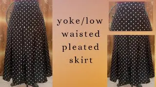 Low/yoke waisted box pleated skirt || here is how to cut and stitch it.