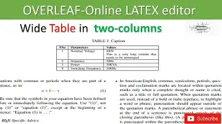 How to insert wide tables two-columned documents using overleaf. Insert  tables in Latex