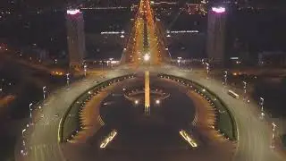 Съемка подсветки Площади Победы, Санкт-Петербург