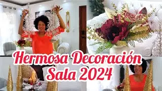 Decoración de sala para navidad  2024/decoración sala pequeña #navidad2025#livingroom