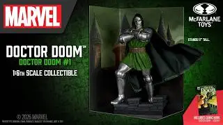 NEW Marvel™ Doctor Doom™ 1:6th Scale Collectible with Comic | Action Figure Showcase