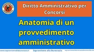 DIRITTO AMMINISTRATIVO PER CONCORSI  | Anatomia di un provvedimento amministrativo