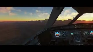 MSFS2020 beautiful approach to Jackson Hole Airport around the mountains 4K