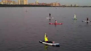 SUP board Saint-Petersburg Сап борд в Санкт-Петербурге на р. Глухарка СПЧ/ Снято на DJI Mavic Air 2