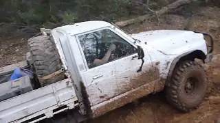 The old Gq patrol ute up shortcut in big river.