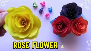 how to make realistic easy roses/paper flower diy/roes flower making with paper