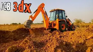 Jcb backhoe is digging into a field of dirt | jcb 3dx xpert backhoe loader | jcb 3dx videos