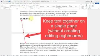 Keeping text on a single page with Word's Pagination features (a.k.a. Block Protect)