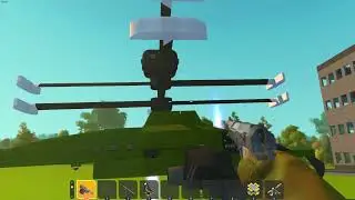 I get chased by an Attack Helicopter and 6 Tanks in Scrap mechanic!