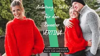 Mohair Pullover stricken – Top down – nahtlos, Anleitung für Anfänger | Sweater VERTINA #2
