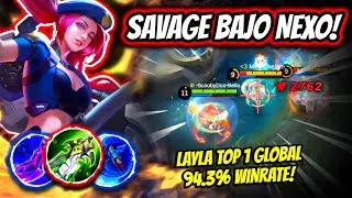 EXTREME DAMAGE and SAVAGE IN ENEMY BASE! LAYLA TOP 1 GLOBAL 94.3% WINRATE! | MOBILE LEGENDS