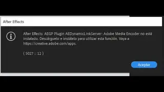 SOLUCION error MEDIA ENCODER Dynamic Link AFTER EFFECTS