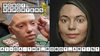 Ai-Da the robot can sketch with a pencil realistic portraits of people
