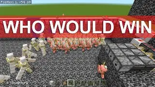 Who Would Win  - 10 Iron Golems vs 100 Zombified Piglins (Minecraft Edition)