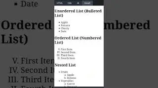 Html List In Details.UL,OL,DL.