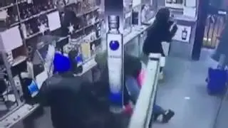 Old Woman Gets K O'd and Shoved Into Trashcan