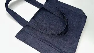 How to Make a Simple Cloth Bag / Sewing an Easy Bag with Denim Fabric