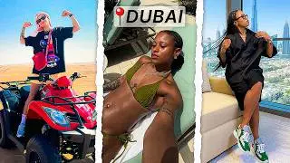 DUBAI VLOG | flying first class, beach clubs, aura sky pool, the best restaurants!