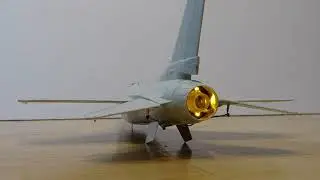 F-16 Falcon 1/32 scale as RC submarine, controll surface test
