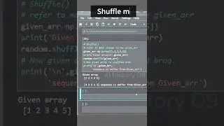 Shuffle method, permutation method, for array in numpy with python #short #python #education #numpy