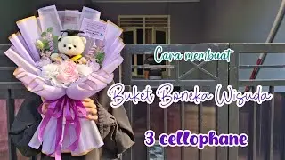 cara membuat buket boneka wisuda | diy graduation bouquet