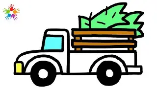 How to draw a Pickup truck.| Very easy Pickup truck Drawing and coloring for kids and toddlers.