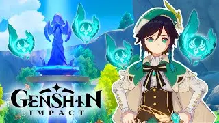 SUBIENDO A NIVEL MÁXIMO LA ESTATUA DE LOS SIETE DE VENTI EN MONDSTADT! - GENSHIN IMPACT