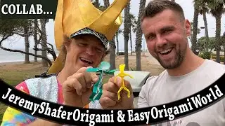 Origami Person and Spring Board 🤸‍♂️ JeremyShaferOrigami and EasyOrigamiWorld Collab
