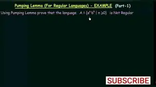 Example of Pumping lemma for Regular language explained in hindi