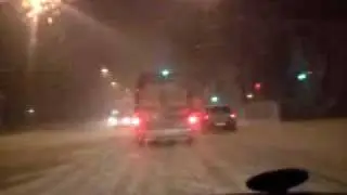 Snowy Tallinn during the first real snowstorm this winter.