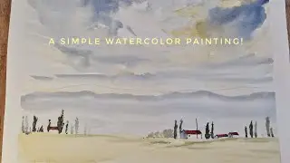 Easy #watercolor painting, #landscape with buildings!
