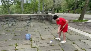 Cam writing Chinese water calligraphy - with music (May 2022)