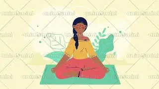 1031 02 Woman Meditating HD Animated Stock Footage